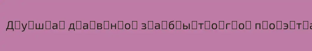 Д̶у̶ш̶а̶ д̶а̶в̶н̶о̶ з̶а̶б̶ы̶т̶о̶г̶о̶ п̶о̶э̶т̶а̶